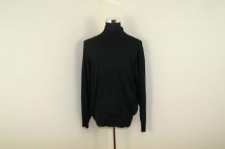 Jos A Bank Mens Sweater XL Long Sleeve Black 100 Silk  