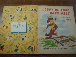 1960 HC Loopy de Loop Goes West Little Golden Book Hanna Barbera Kathryn Hitte  