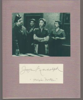 Joyce Randolph Autograph Display Honeymooners Signed Signature COA Authentic  