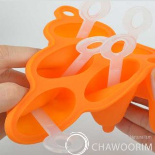 Ice Cream Makers Ice Lolly Maker Silicone Molds Six Stick Orange Ice Pop Molds  