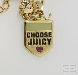 Juicy Couture Gold Curb Link Multicolor Charm Bracelet  