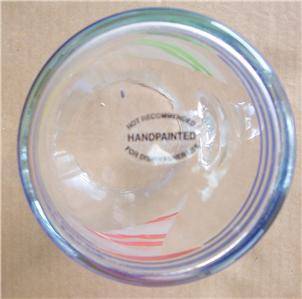 Handblown Handpainted Slender Entertaining Glass Juice Pitcher  