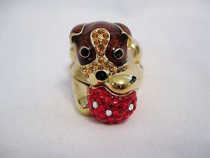 Estee Lauder collectible Playful Pup solid perfume compact by Judith Leiber 2004  