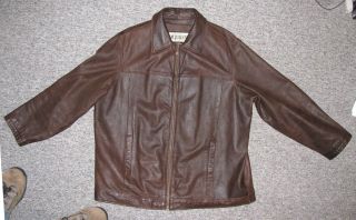Wilsons M Julian Brown Leather Jacket Sz XL 1x