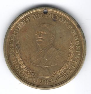 1904 Theodore Roosevelt Alton B Parker for President Election Medal