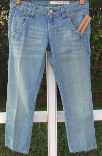 DKNY Donna Karan Blue Denim Skinny Capri Low Rise Cotton Blend Jeans