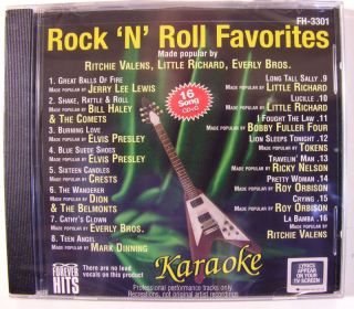 Karaoke CD New 301 60s Rock Elvis Roy Orbison Little Richard Everly