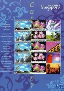 Dendrobium Kaneko Ikeda Orchid Stamp Sheet B Singapore