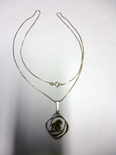Karl Laine Finland Vintage Retro Pendant with Chain Silver from 1973