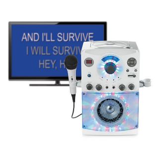 CDG SML 385W Karaoke System with Disco Lights White
