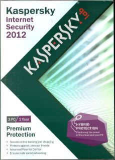 Kaspersky Internet Security 2012 Retail 3 PC 1 Year Free 2013 Upgrade