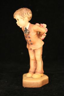 Anri Valentine 4½ Hand Carved Wood Figure Sarah Kay Young Mans