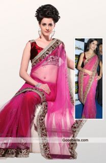 Indian Bollywood Ethnic Designer Vintage Pink Katrina Saree