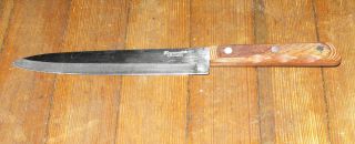 Forgecraft Stainless 12 1/2 Kitchen Knife Japan  Finger Grip Wooden