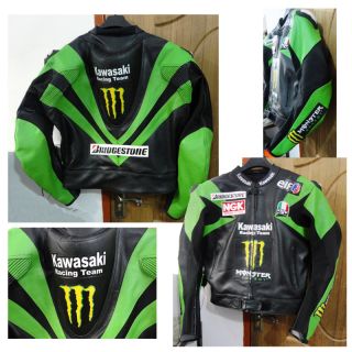  Sportbike MotoGP Kawasaki Leather Jacket Motorcycle Leather Jacket
