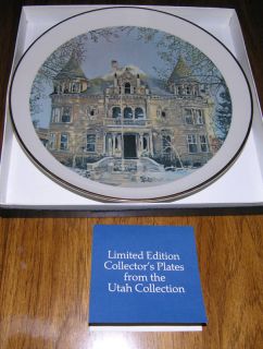 Limited Edition Utah Plate in Box Kearns Mansion