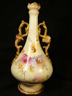 Imperial Bonn Handpainted Floral Vase 9 5 8H C 1893