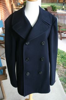US Navy Kersey Military Peacoat Pea Coat Jacket sz 38R Dale Fashions
