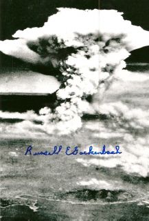 Russell Gackenbach signed autograph WW II Navigator Hiroshima RARE