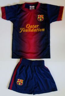 Barcelona Team Childrens Soccer Jersey and Short Set Youth Kids Sizes