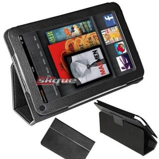 Black Leather Case for  Kindle Fire 1st Gen 2nd 2012