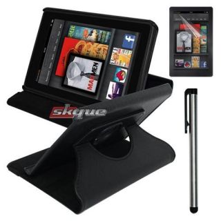 Black Case Leather for  Kindle Fire 2 360°FOLDING Cover Jacket
