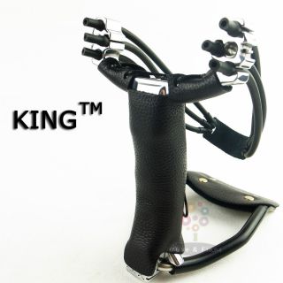 Top King Slingshot Die Casting Aluminium Stainless Wrist Sling Cowhide