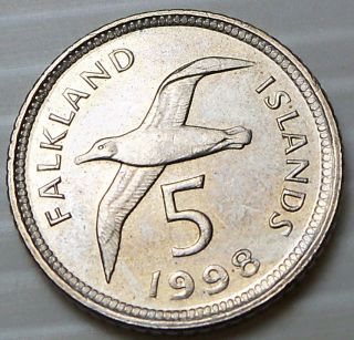 Falkland Islands 1998 5 Pence KM4 2 Sea Gull