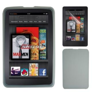  Case Cover Gel Clear LCD Screen Protector for  Kindle Fire 7