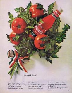 1964 Hunts Catsup Ketchup Tomato Vintage Print Ad Hunt