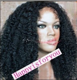 New 14 Short Wig Kinky Curly Hot 100 Human Hair Front Lace Wig 1 Jet