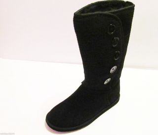 Womens Winter Boot Kinsey Knit Suede Black Melrose Ave Flat Faux Fur