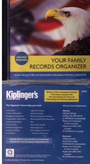 Kiplingers Your Family Records Organizer CD New SEALED