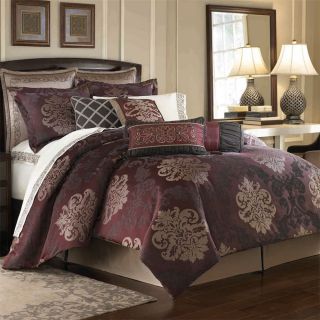 Home Windsor 4pc Oversized Cal King Comforter Set in Merlot NIP
