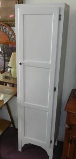 Wooden Hoosier Sellers Kitchen Side Cabinet 1 Door White Paint Storage