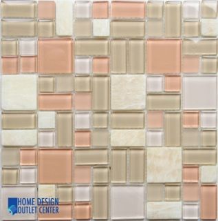 Bathroom Kitchen Backsplash Tile Glass Stone Puzzle Mosaic on 12 x 12