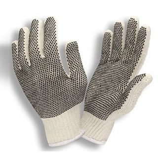 PVC Black Dot String Knit Gloves 12 Pairs