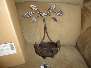 Longaberger Wrought Iron Foundry Collection Bronze Leaf Wall Sconce