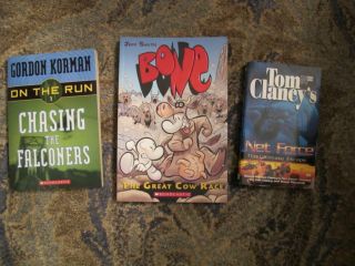 Tom Clancy Net Force Gordon Korman on The Run Jeff Smith Bone Books