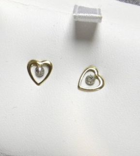 Krementz Earrings 14k Gold Childs Heart