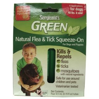 New Sergeants Green Flea and Tick Squeeze on for Dogs 40 Pounds and