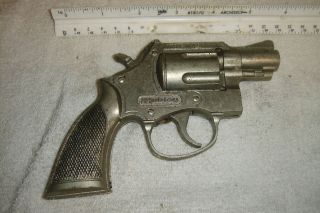 Vintage Hubley Trooper Snub Nose Toy Revolver Cap Gun Chrome Metal