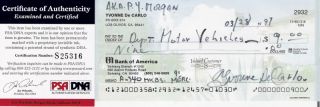 Yvonne DeCarlo Lily Munster Signed The Munsters PSA Personal Check