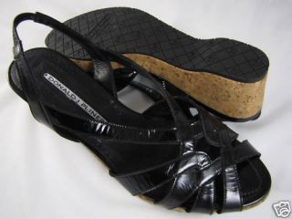 Donald Pliner Womens Kyra Black Patent Sandals 6 5