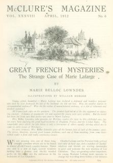 1912 Paris France Poisoning Case of Marie Lafarge