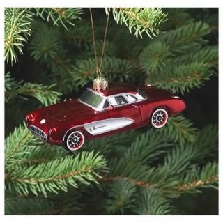 Kurt Adler Christmas Tree Ornament Blown Glass Corvette Each CR0100