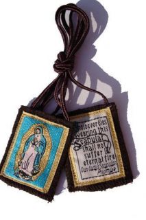 Our Lady of Guadalupe Brown Scapular With Crucifix and Saint Benedict