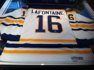 Pat LaFontaine CCM Jersey Hockey Buffalo Sabres COA Signed NHL Vintage