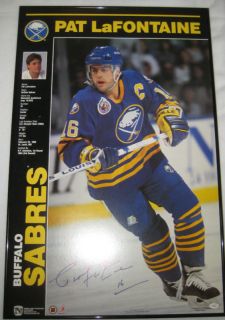 Pat LaFontaine Signed Buffalo Sabres 36x23 Poster JSA