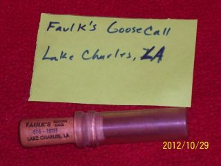 Vintage Faulks GOOSE Call Lake Charles La